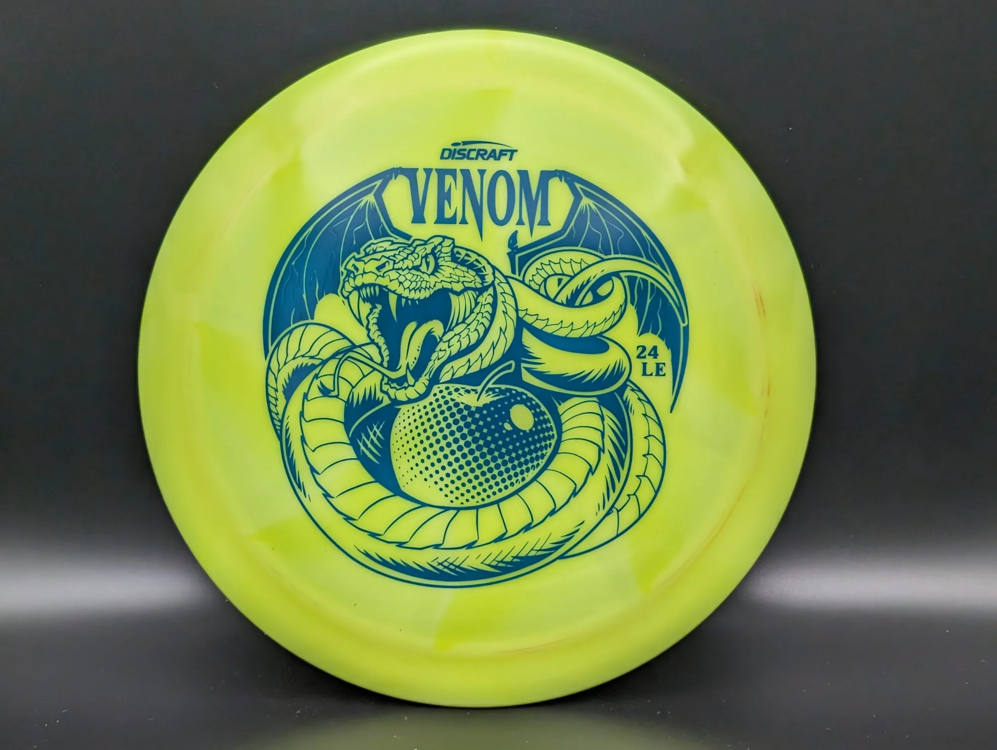 Photo of this disc, ESP Swirl, 170-172 g, Yellow-Green/Blue