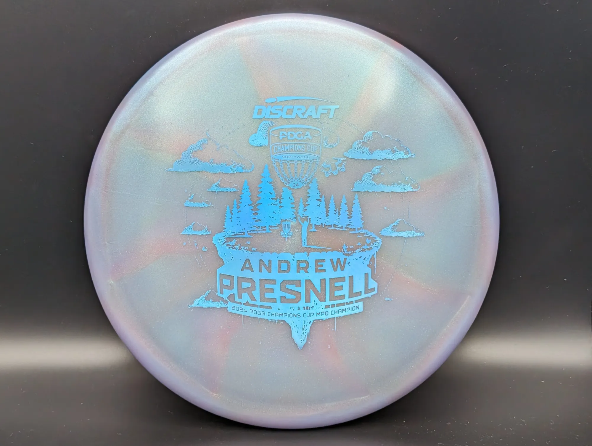 Photo of this disc, Z Swirl Colorshift, 177 g+, Purple-Gray/Light Blue