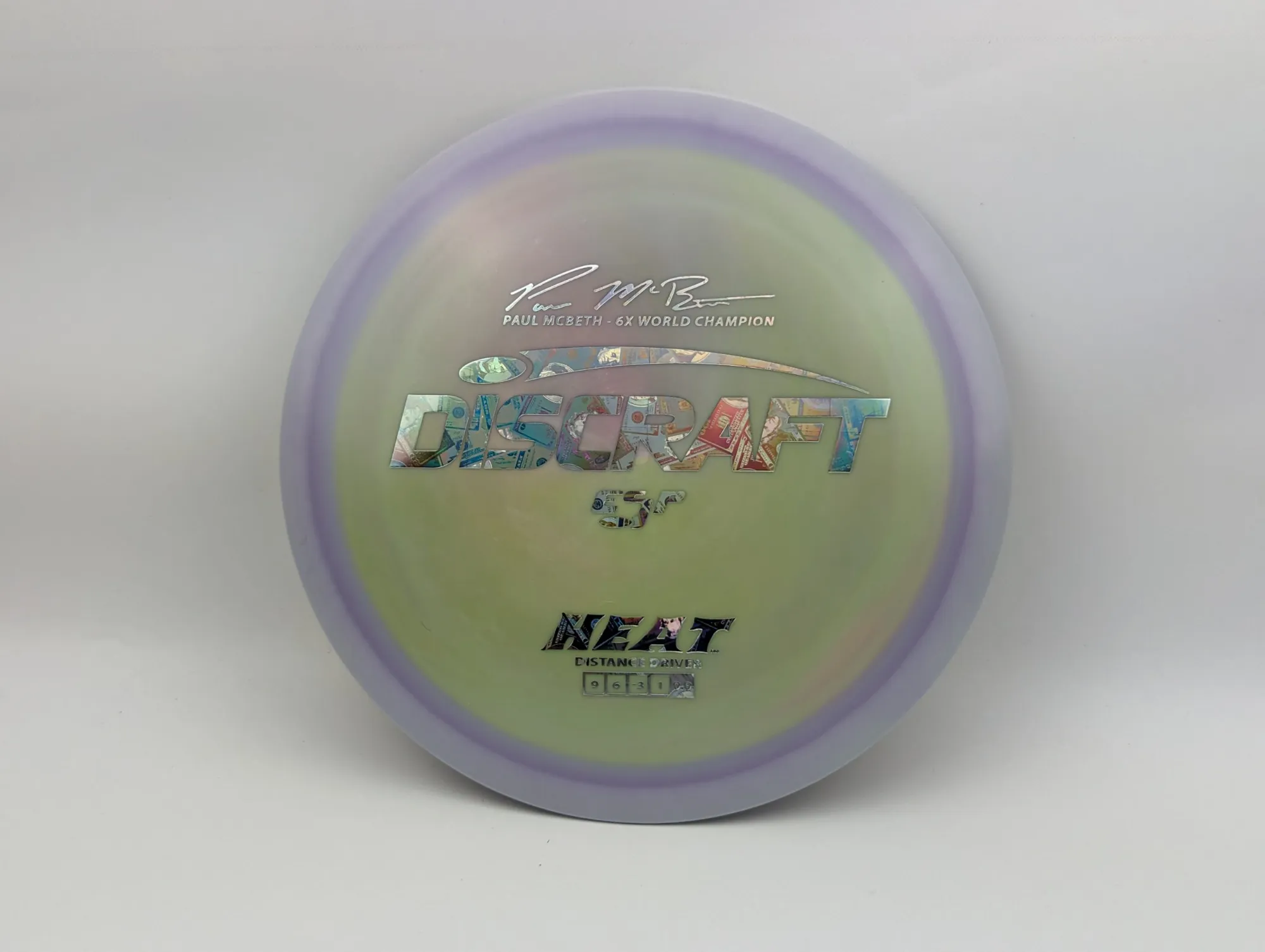 Photo of this disc, ESP, 173-174 g, Purple Swirl/Money, D6445