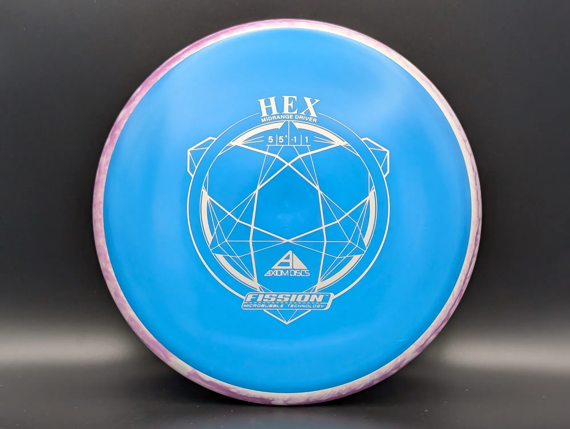 Photo of this disc, Fission, 168 g, Blue/Purple-White