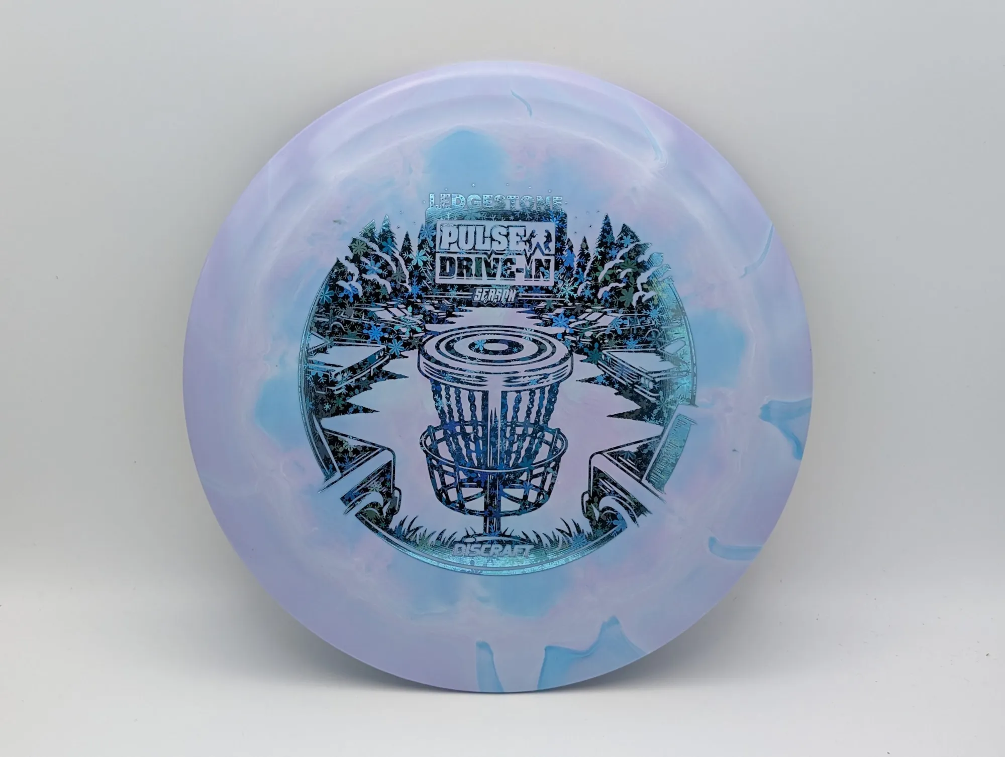 Photo of this disc, ESP Swirl, 173-174 g, Periwinkle/Snowflake