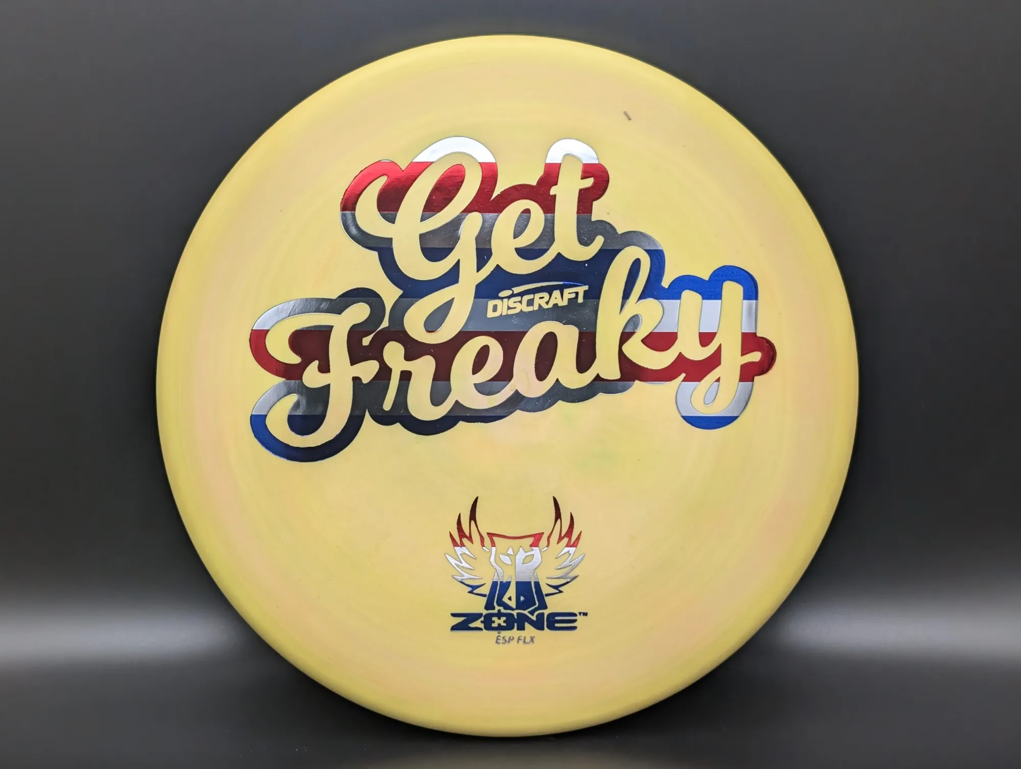 Photo of this disc, ESP FLX, 173-174 g, Yellow/USA, D9594