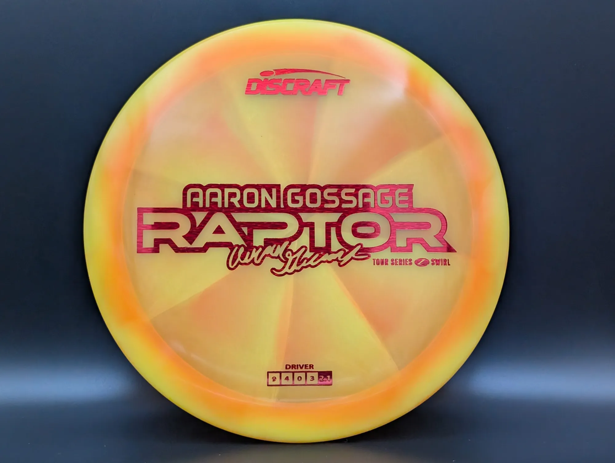 Photo of this disc, Z Swirl, 173-174 g, Orange-Yellow/Red