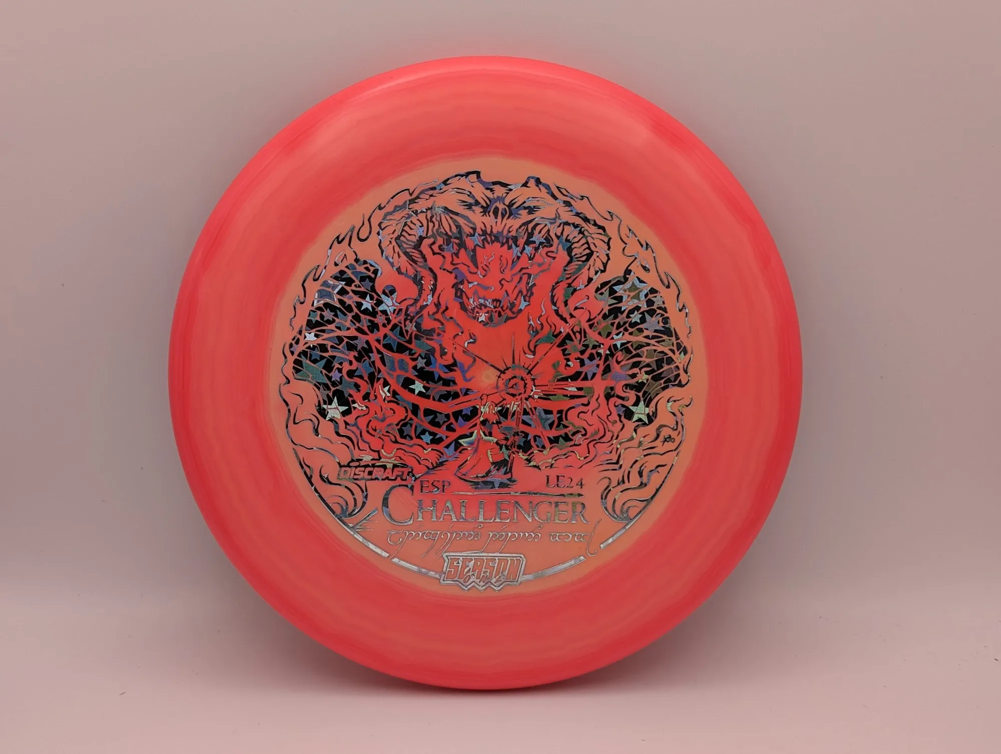 Photo of this disc, ESP Swirl, 173-174 g, Pink-Orange/Star