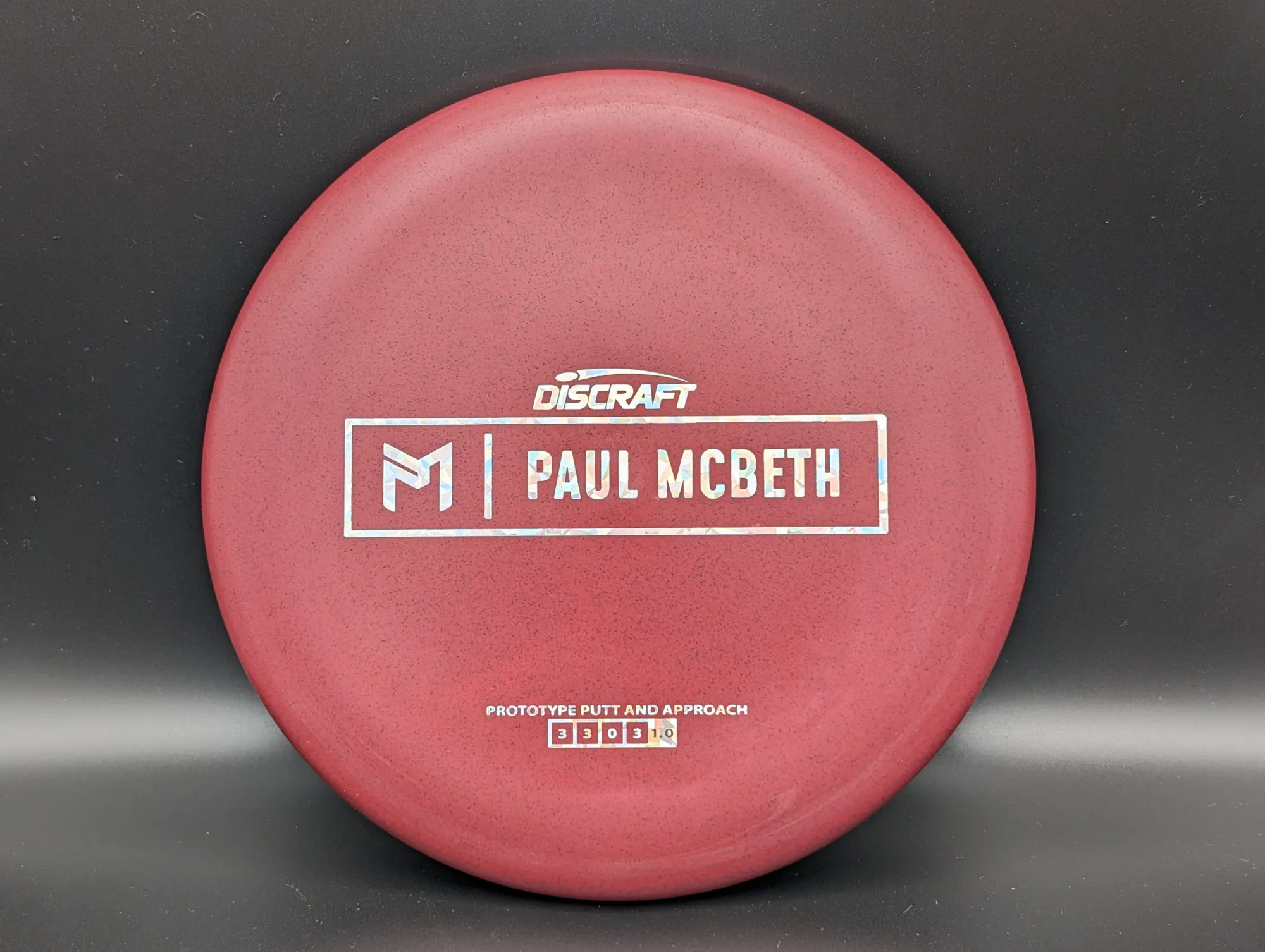 Photo of this disc, Rubber Blend, 175 g, Red/Silver Prisms