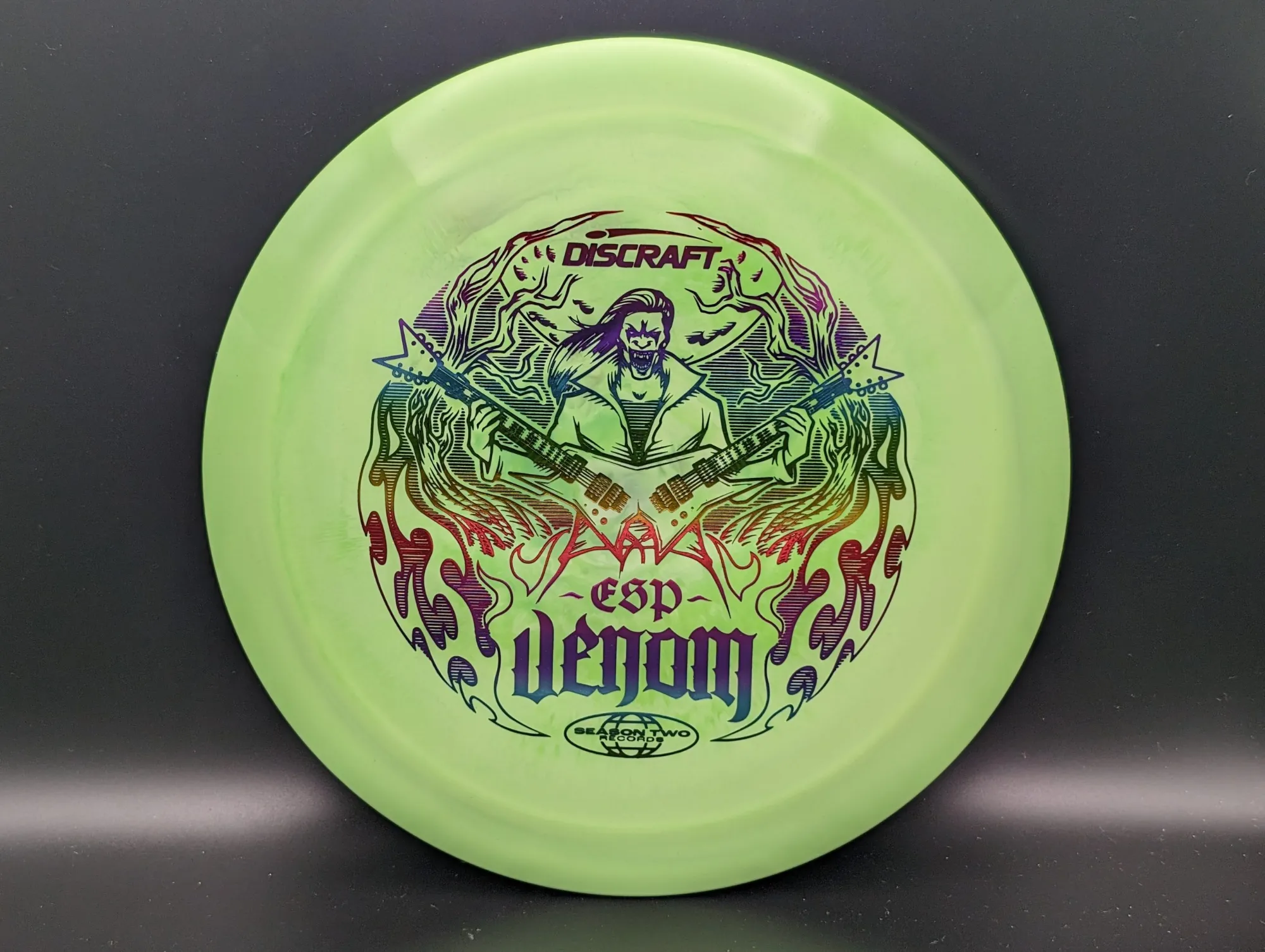 Photo of this disc, ESP Lite, 164-166 g, Green/Rainbow