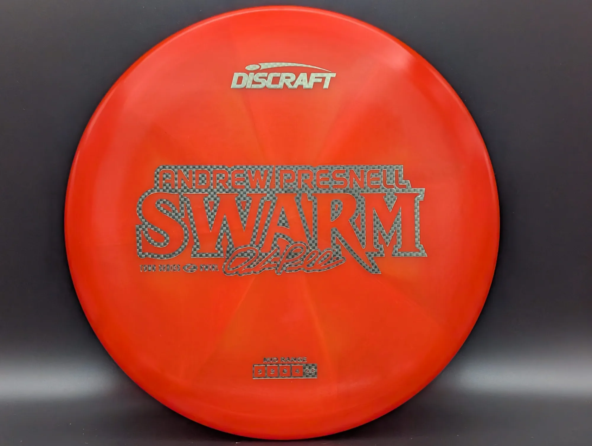 Photo of this disc, Z Swirl, 177 g+, Red/Silver Checker