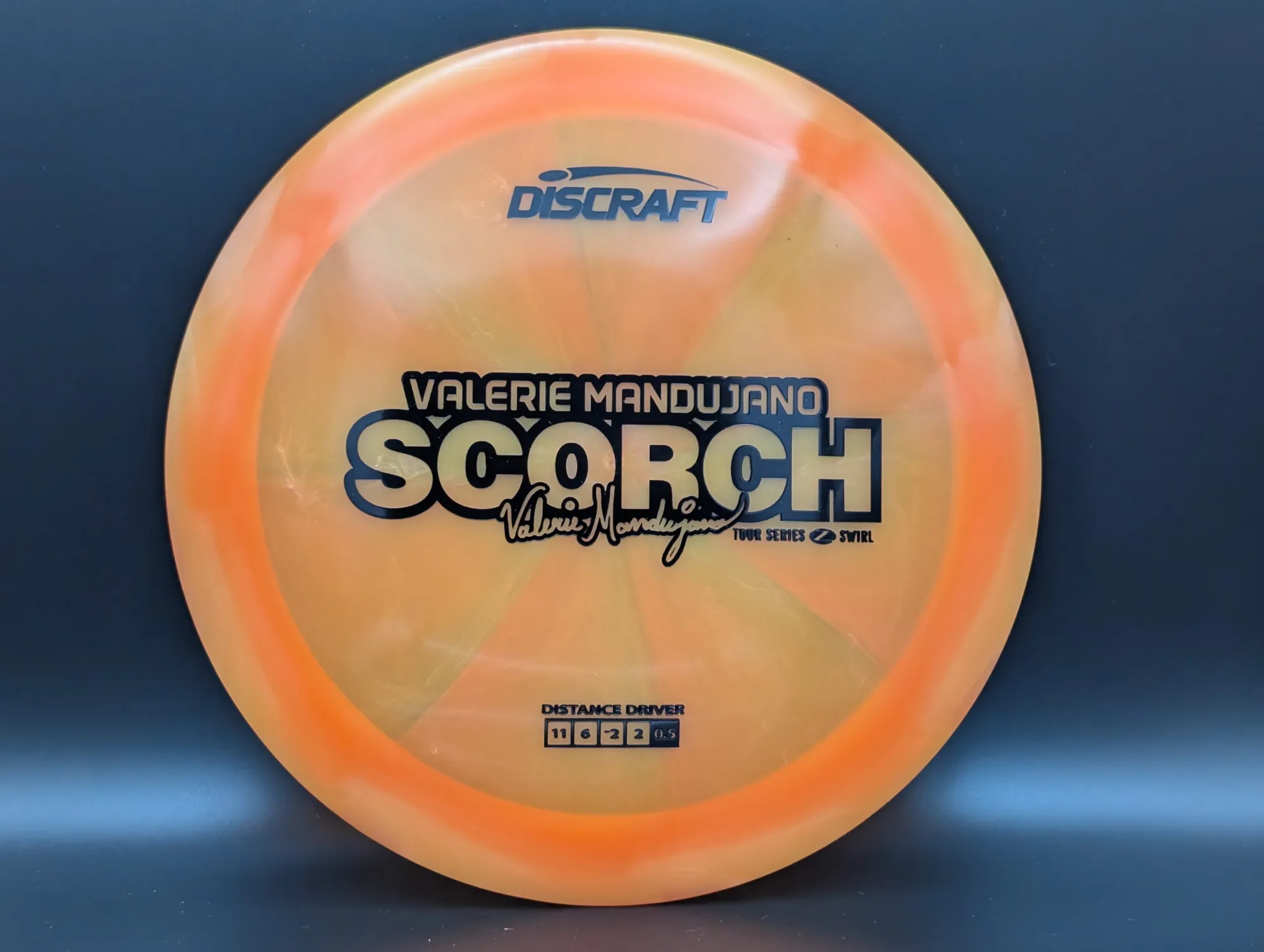 Photo of this disc, Z Swirl, 173-174 g, Orange/Black