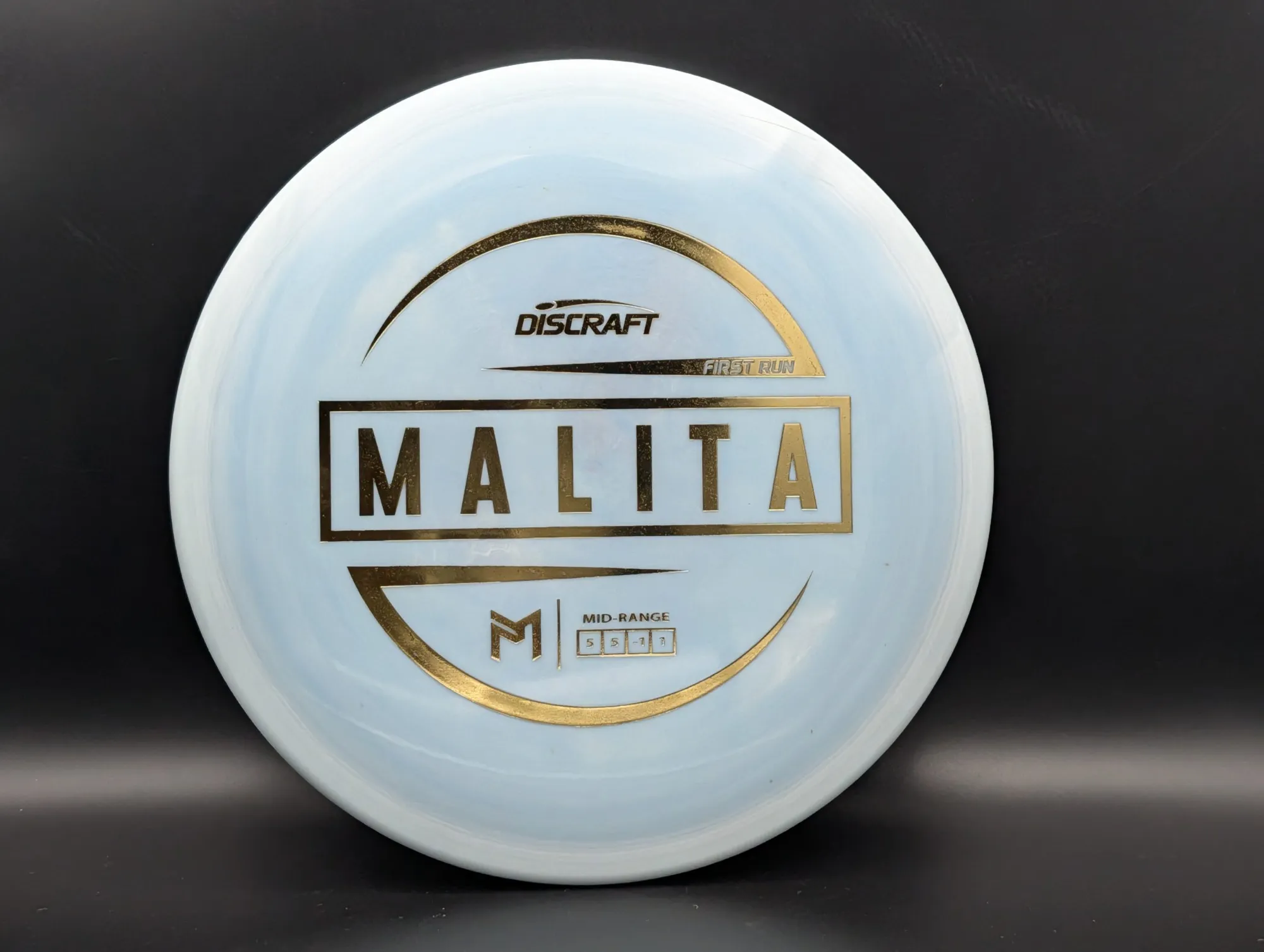 Photo of this disc, ESP, 167-169 g, Pale Blue/Gold