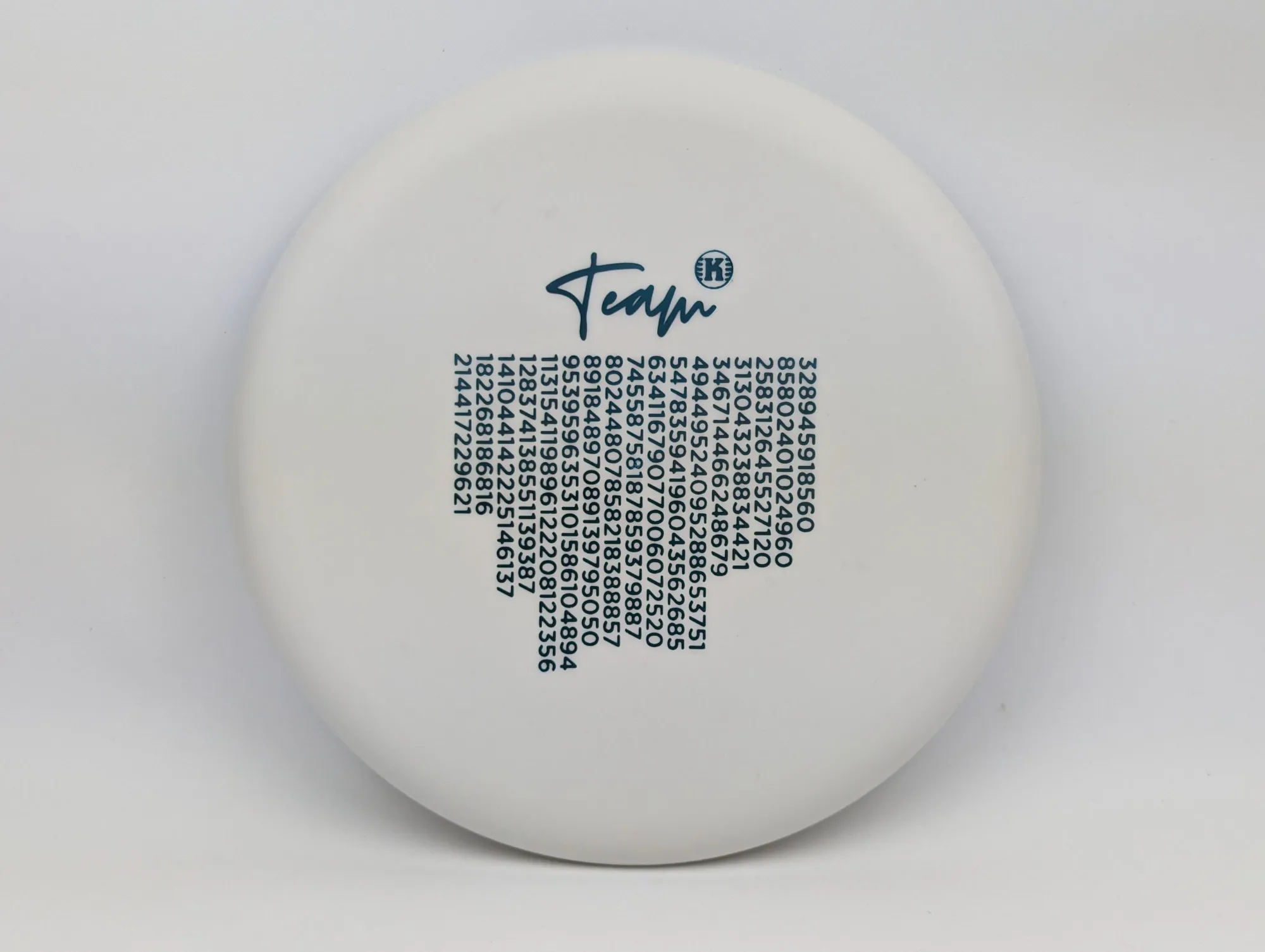 Photo of this disc, K3 Glow, 173 g, White/Teal