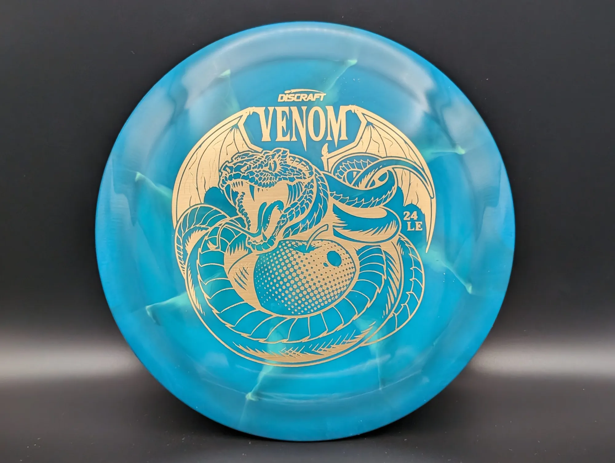 Photo of this disc, ESP Swirl, 170-172 g, Blue/Gold