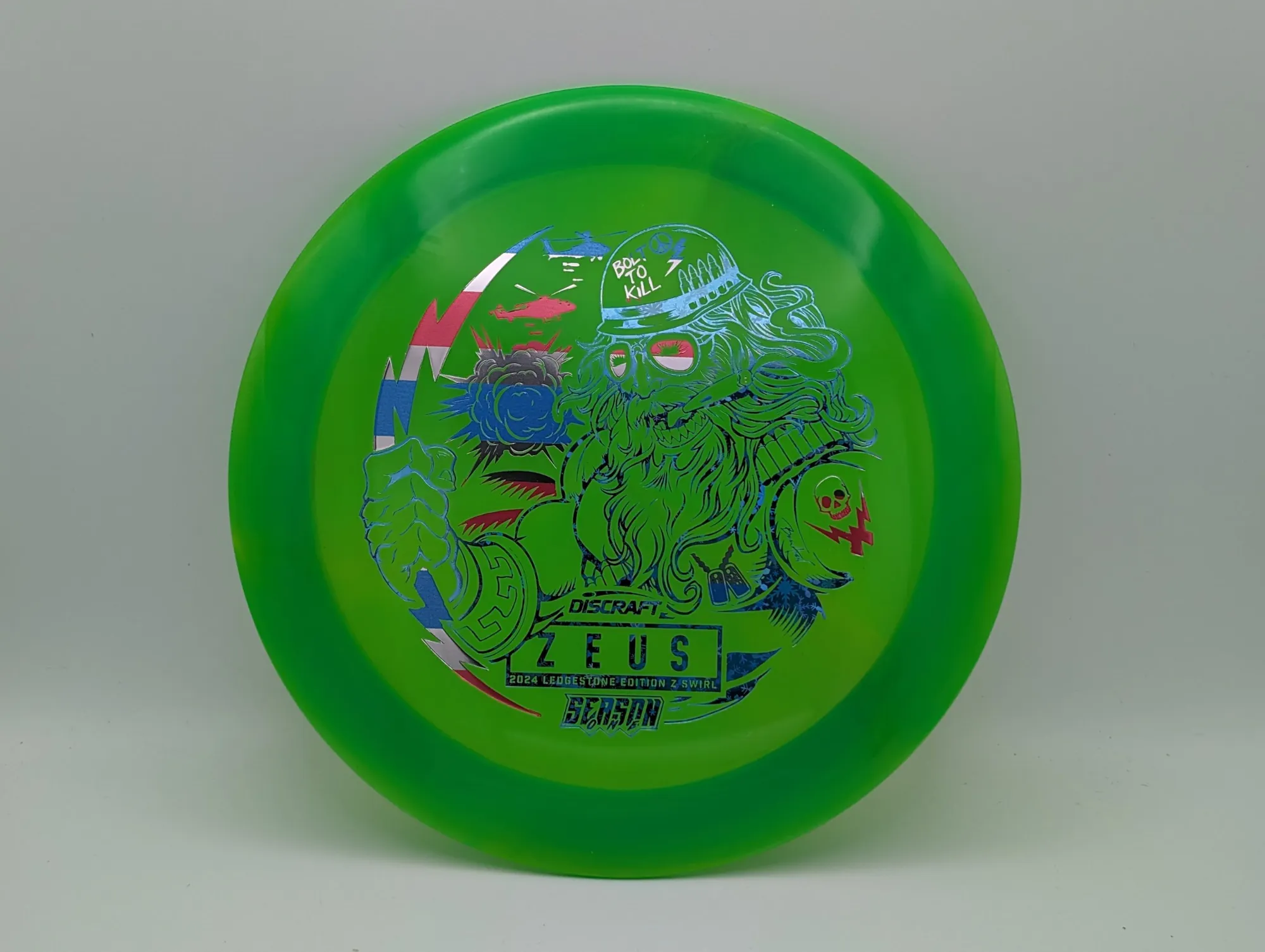 Photo of this disc, Z Swirl, 173-174 g, Green/Stripes, D7875