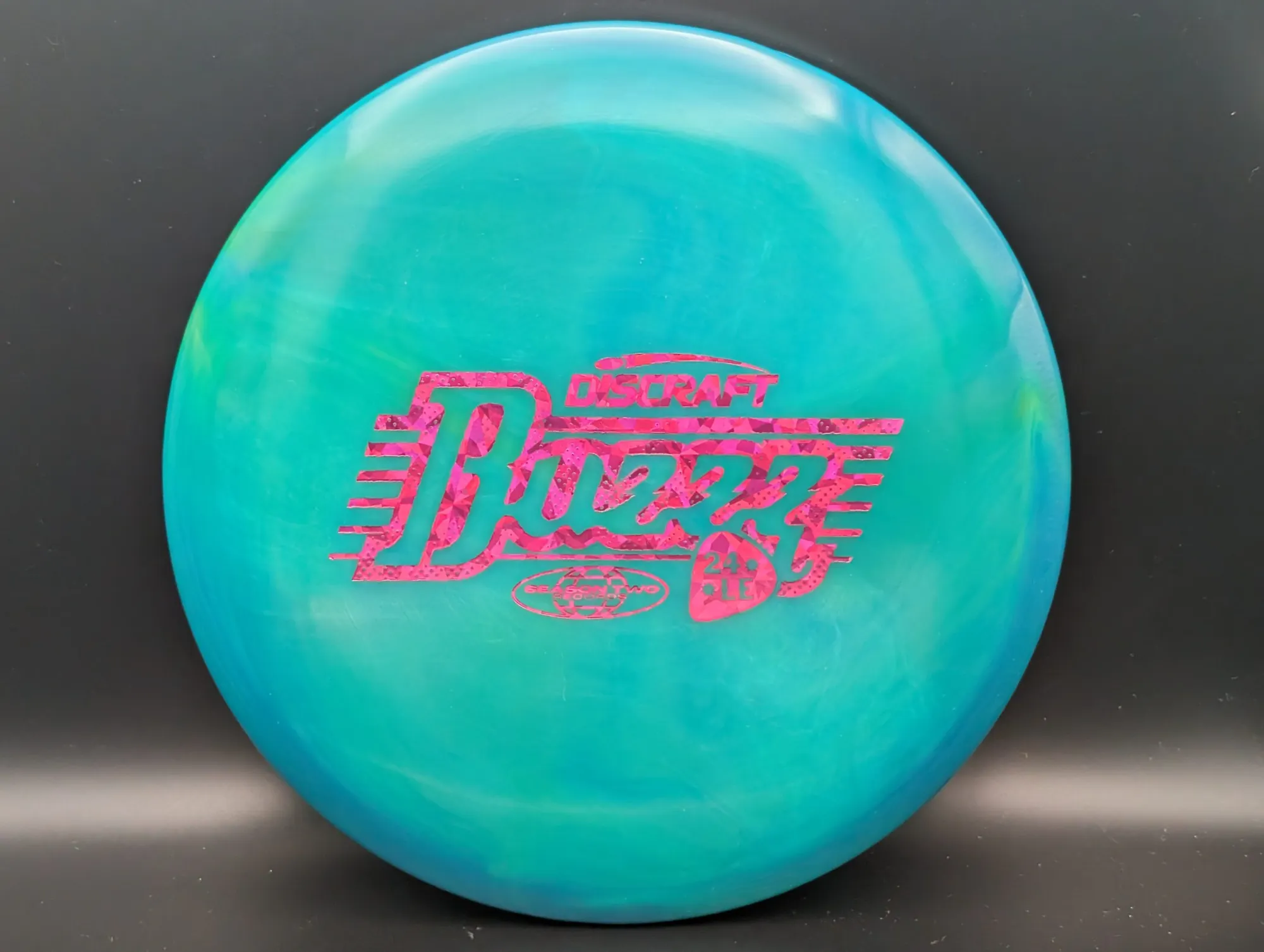 Photo of this disc, Z Swirl, 177 g+, Blue-Green/Pink