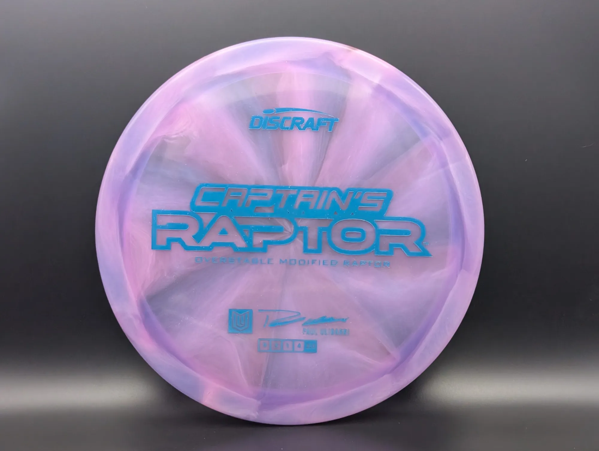 Photo of this disc, Z Swirl, 173-174 g, Purple/Blue