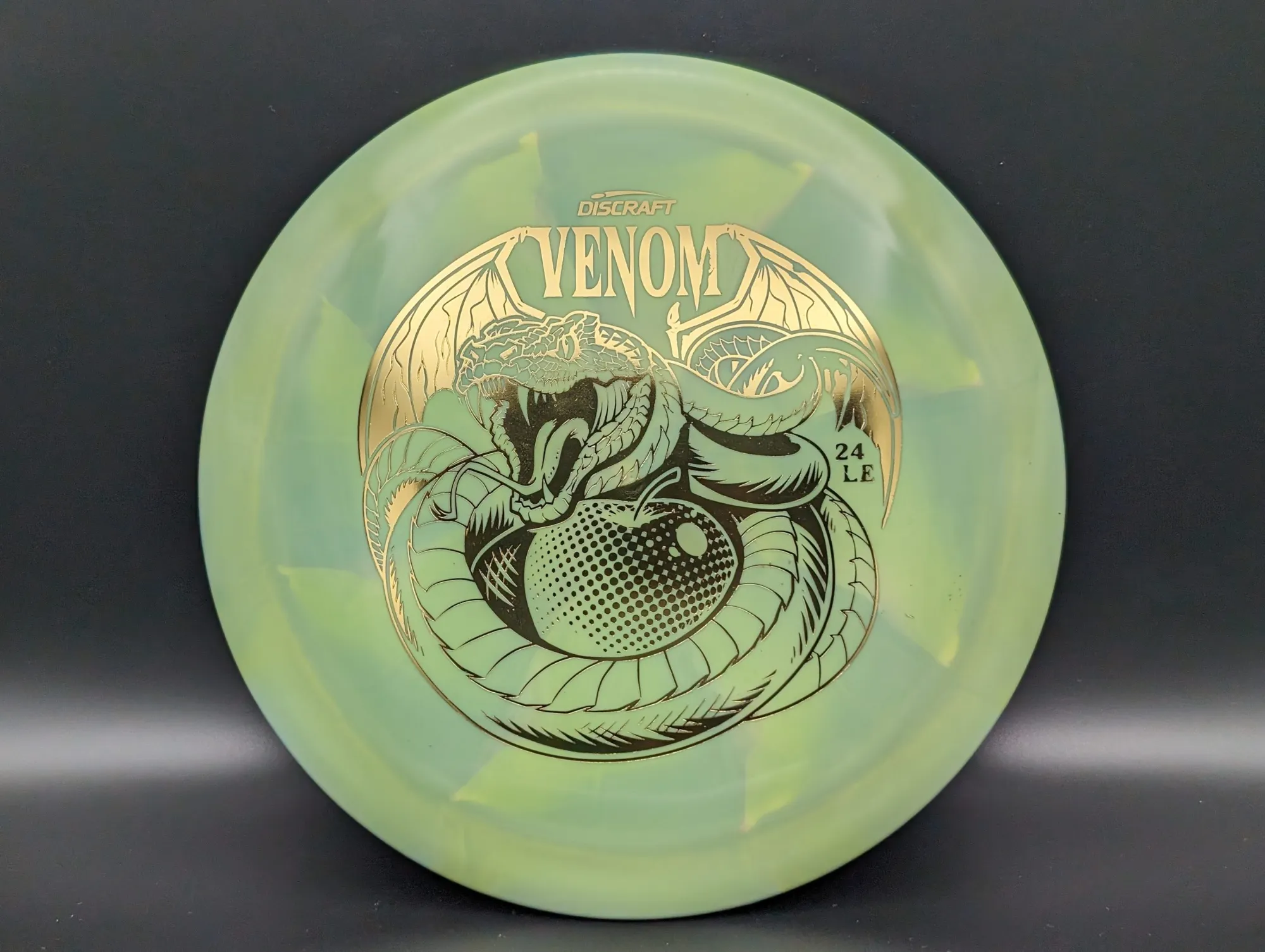 Photo of this disc, ESP Swirl, 170-172 g, Green/Gold