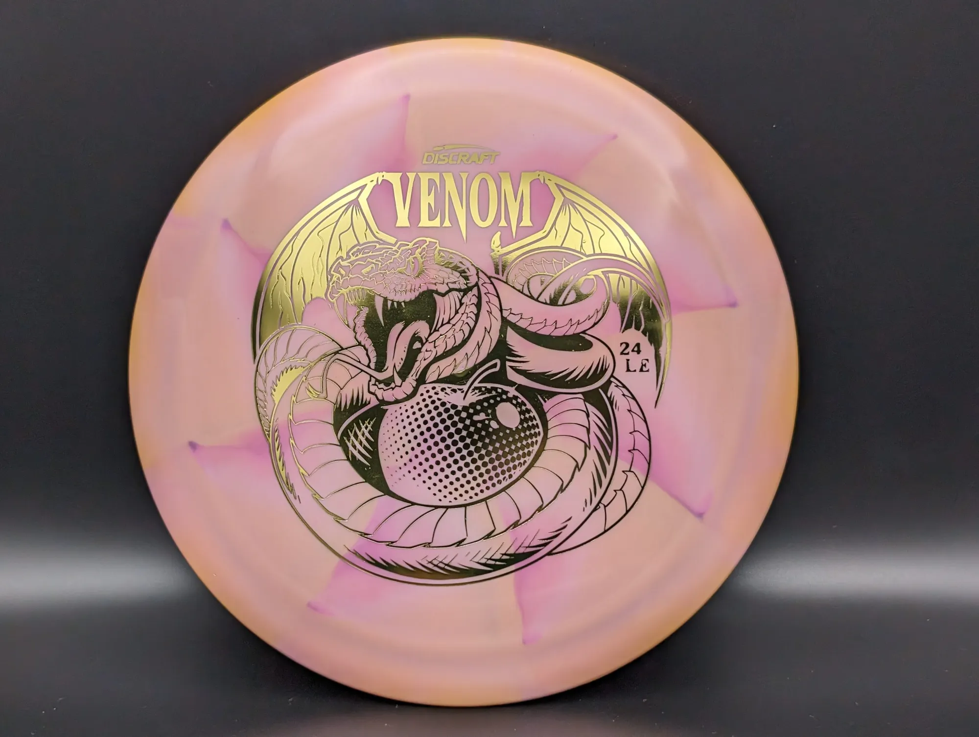 Photo of this disc, ESP Swirl, 170-172 g, Peach/Gold
