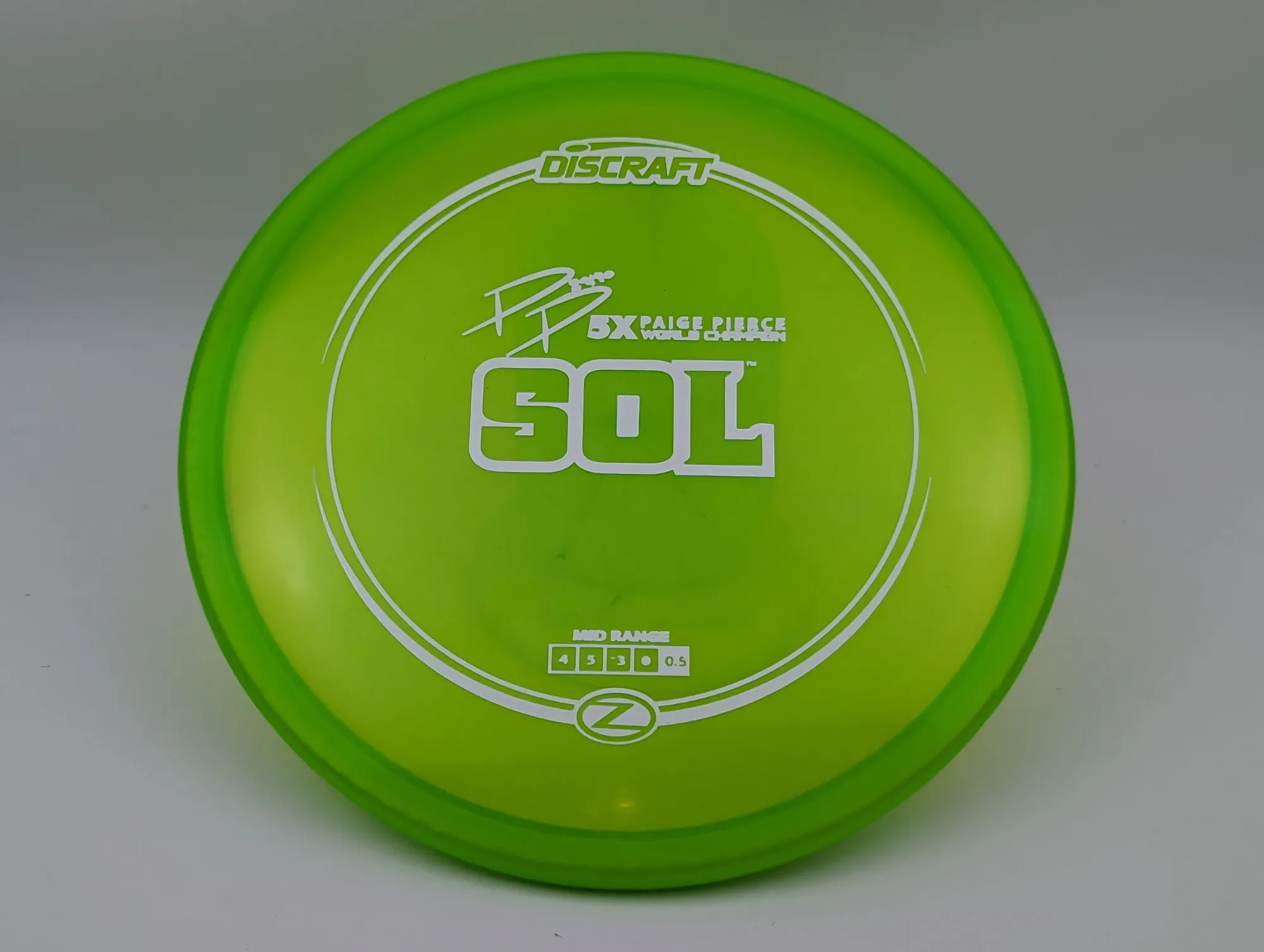 Photo of this disc, Z, 173-174 g, Green/White