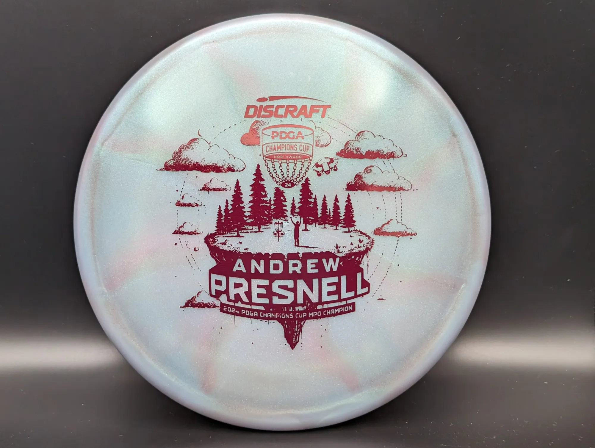 Photo of this disc, Z Swirl Colorshift, 177 g+, Purple-Gray/Dark Red