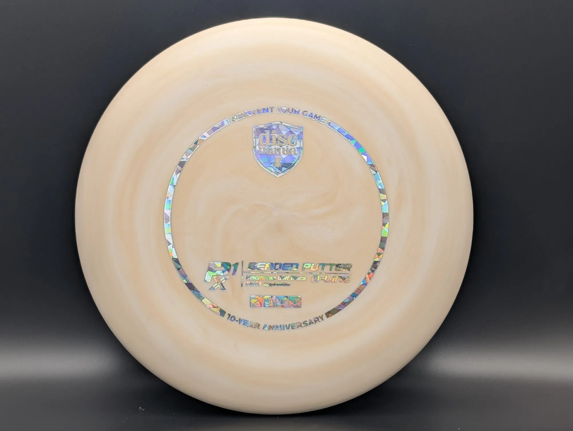 Photo of this disc, D-Line (Flex 2), 173 g, Orange-White/Silver Shatter