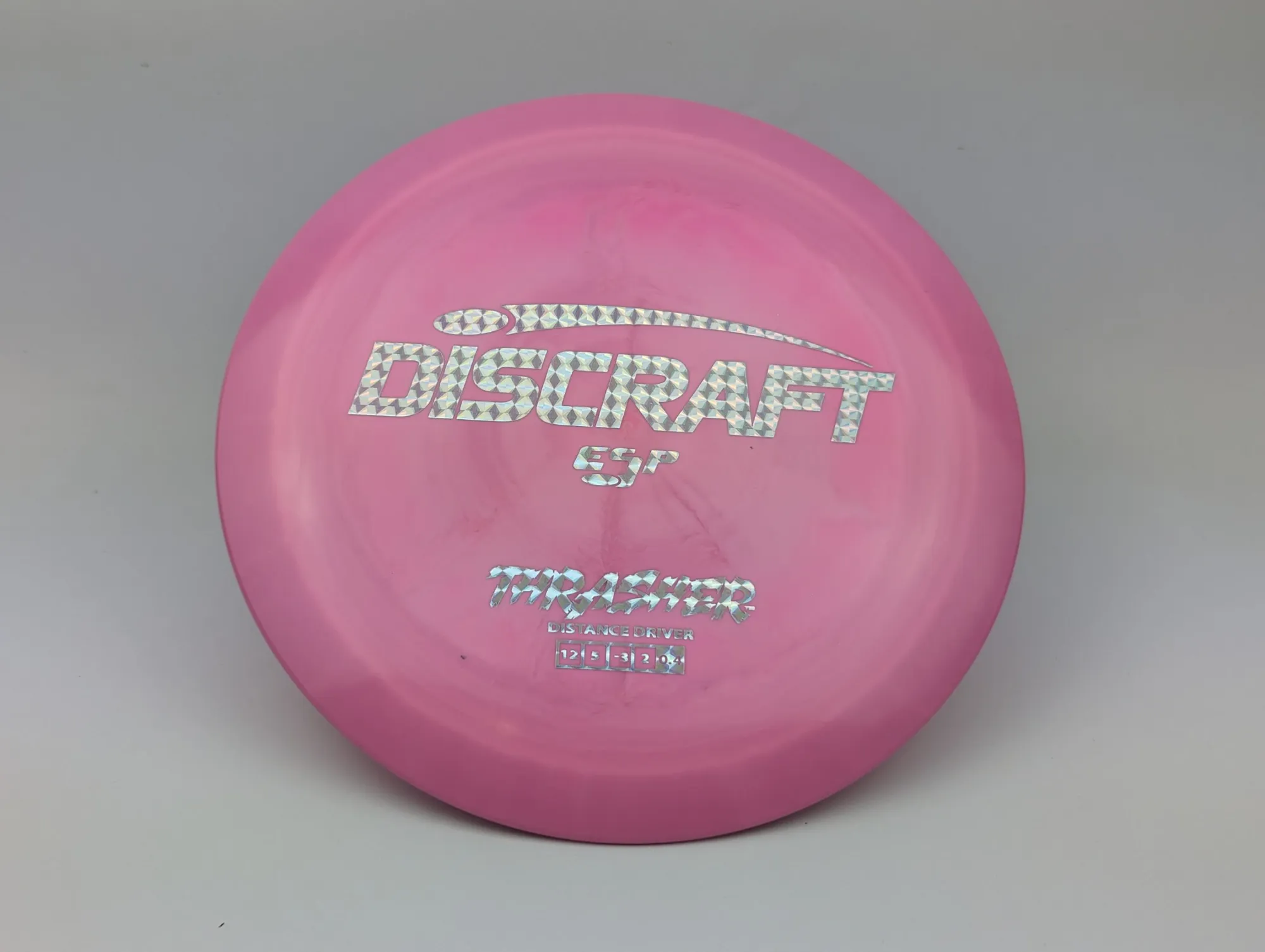 Photo of this disc, ESP, 173-174 g, Pink/Silver Checker, D4668