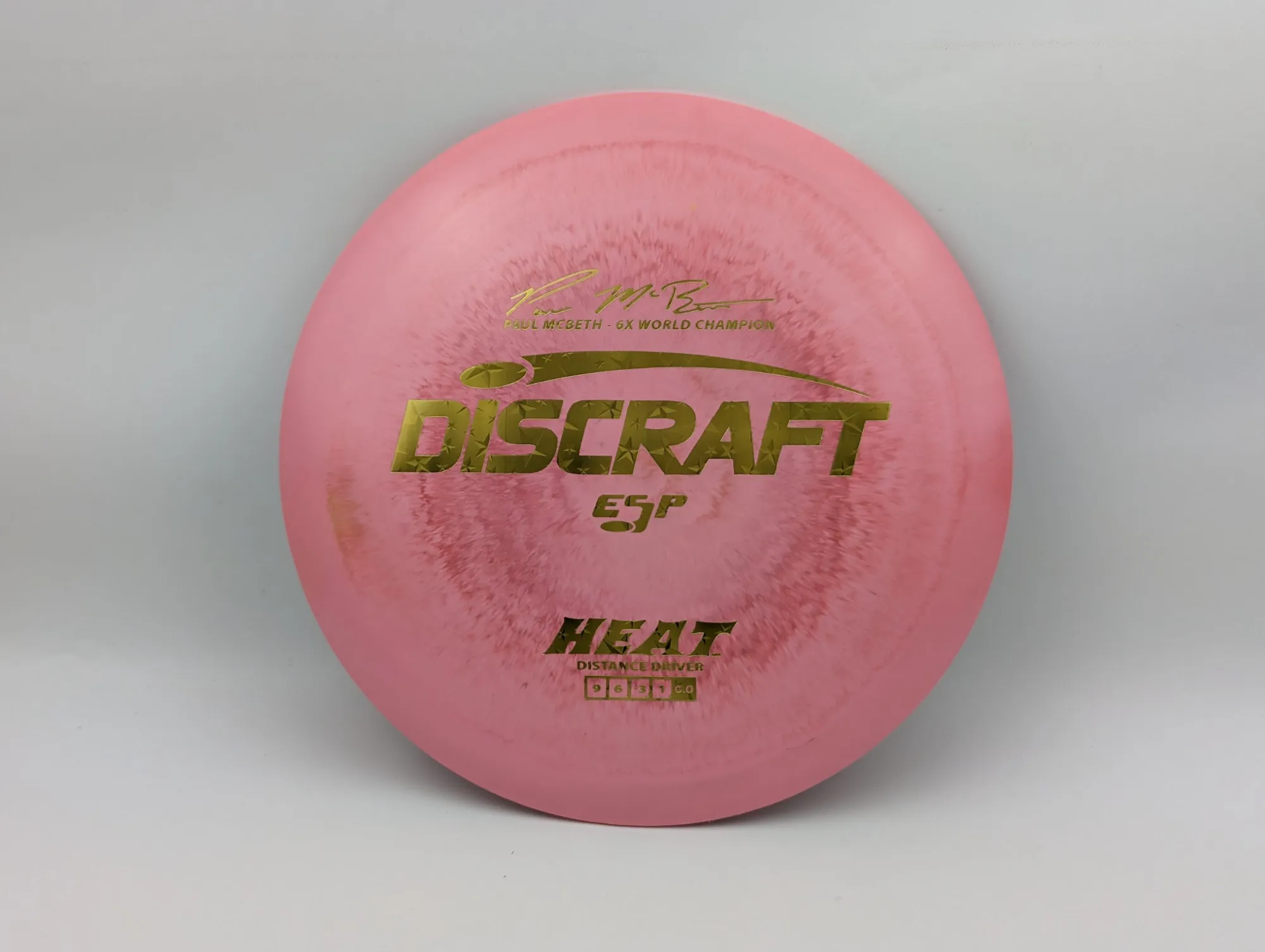 Photo of this disc, ESP, 173-174 g, Pink/Gold Stars, D6441