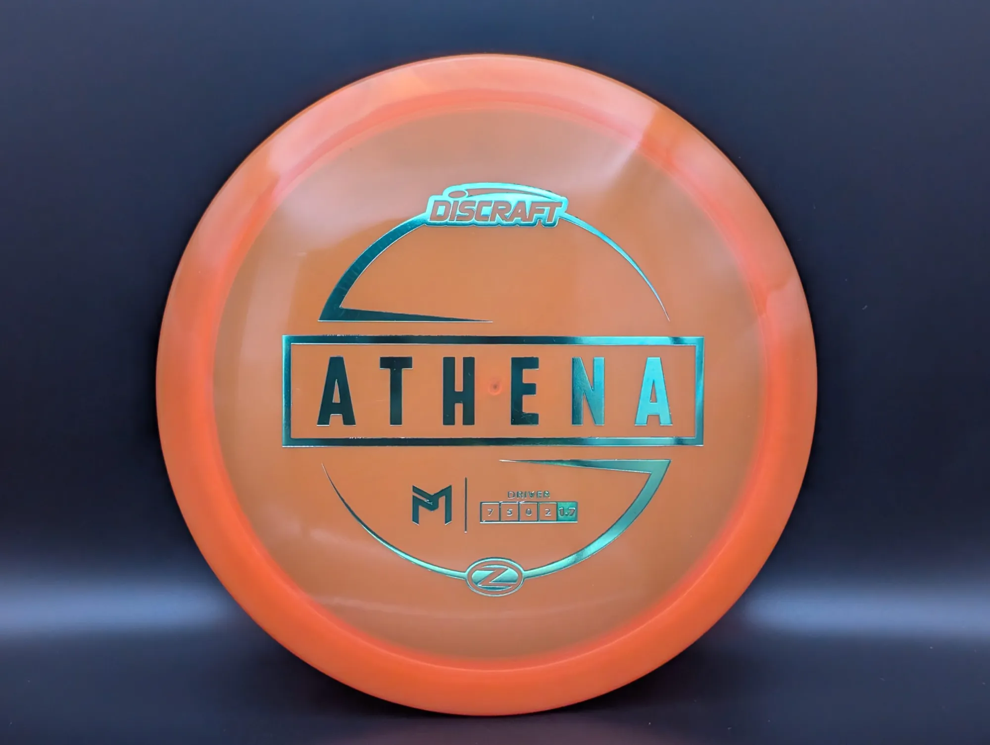 Photo of this disc, Z, 173-174 g, Orange/Green